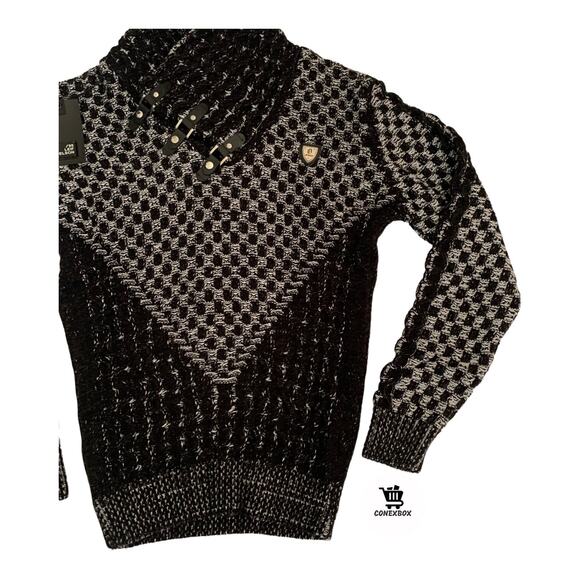 Leif Nelson Mens Size 3XL Knitted Slim Fit Ecru Adult Pullover Sweater Brand New - Picture 9 of 11